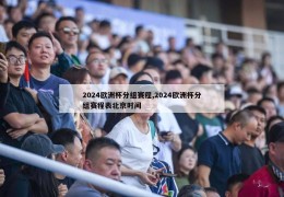 2024欧洲杯分组赛程,2024欧洲杯分组赛程表北京时间